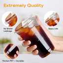 Turbo Bee 16 OZ 200 Sets Clear Plastic Cups with Strawless Sip Lids, To Go Crystal Clear Disposable Plastic Cups with Lids for Iced Coffee, Smoothies, Soda, Lemonade, Cold Beverage