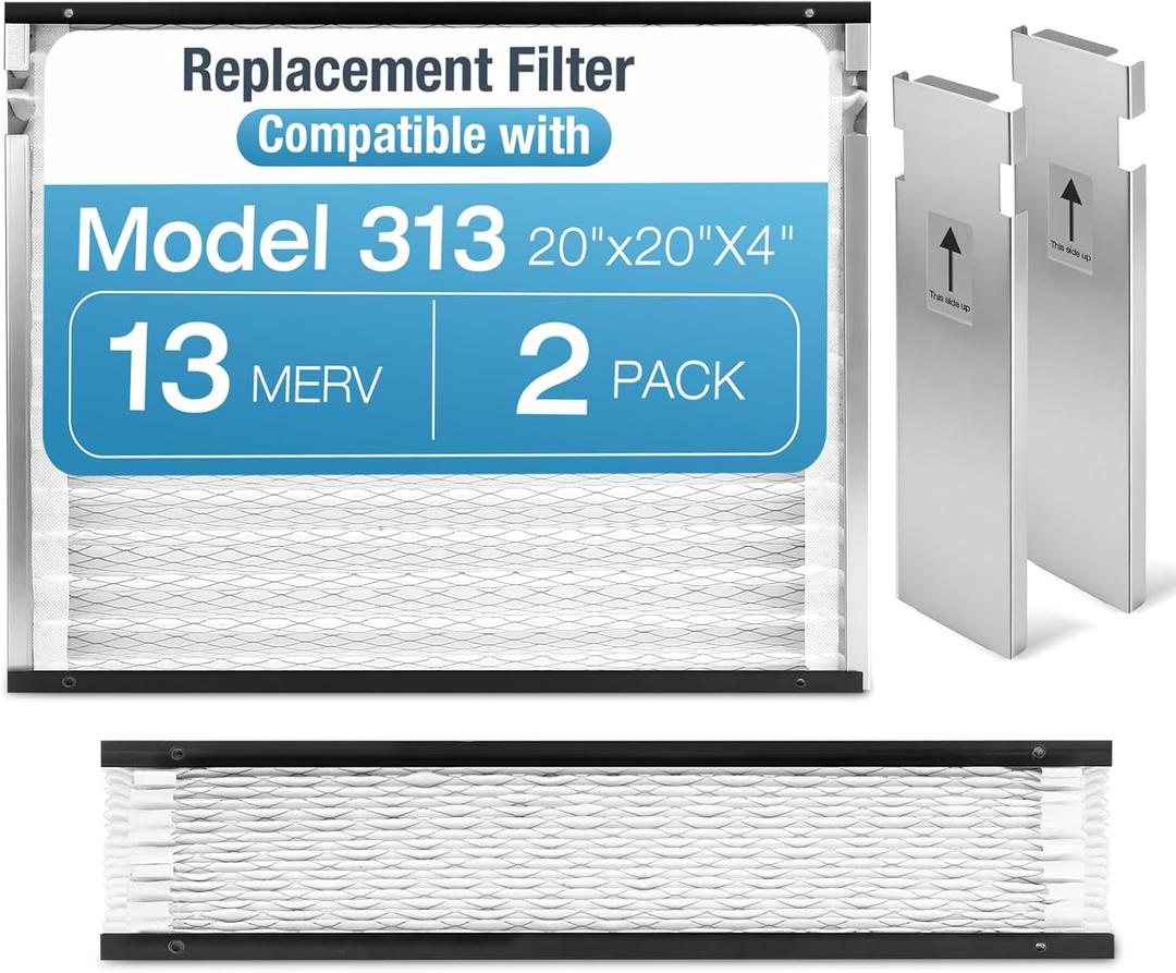 2 Pack 313 Replacement Air Filter, 20 x20 x4 Inches, MERV 13 Furnace