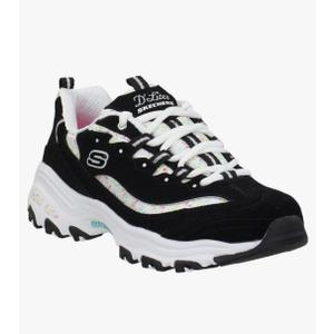 Skechers Women's D'Lites Dazzling Canvas Low Top Sneaker Shoes Black/Multi 11
