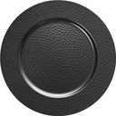 13" Hammered Charger Plates, Black Elegant Dinner Plate Chargers Set of 6, Round Server Ware for Wedding Party Decoration