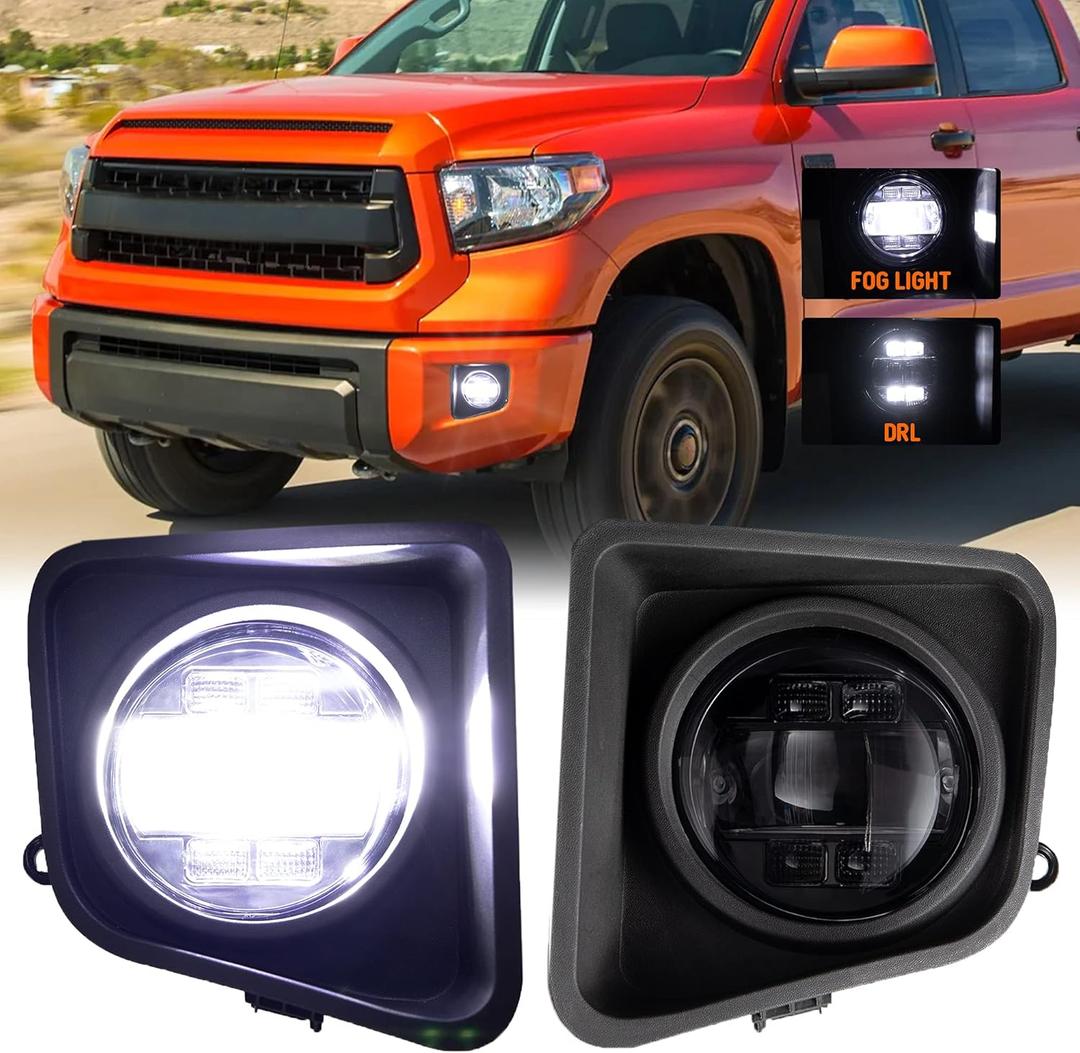LED Fog Light with DRL Compatible for Toyota Tundra 2014 2015 2016 2017 2018 2019 2020 2021 Bumper Fog Lamps