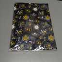 Graduation Gift Wrapping Papers, 6 Sheets Black and Gold FINISH SCHOOL GRAD Champagne Patterns Gift Wrap, 20 x 28inch per Sheet with 1 Roll Gold Ribbon for 2025 Graduation Party Gift Wrap DIY Craft