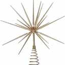 Roman 133174 Gold Burst Tree Topper Spikes on Spring, 15 inch
