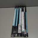 5 x Blackout Window Film, Window Privacy Film Frosted Faux 3D Floral Decorative Static Cling Heat Blocking Window Tint, Black, 17.5" x 78.7"