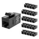 VCE CAT6 RJ45 Keystone Couplers (UL Listed), 25-Pack Ethernet Keystone Jack Female to Female UTP for Cat6/Cat5e/Cat5 Network Cable, 1000 Mbps, Black