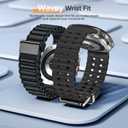2 x Goton [1+1] Compatible with Samsung Galaxy Watch Ultra Bands 47mm, Galaxy Watch 7/8 Ultra Band Nylon Sports Loop Lightweight + Galaxy Watch Ultra 47mm Bands Silicone Rubber Waterproof Strap (Dark Gray+Black)
