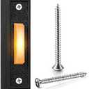 1 Piece Lighted Doorbell Button, Wired Doorbell Push Button, Replacement Wall Mounted Garage Door Bell with LED Light Compatible with Most Wire Chimes, Transformer (Black,Warm Light)