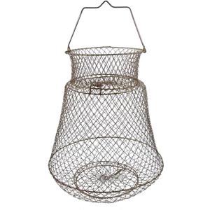 Metal Rustproof Collapsible Fish Basket - Robust and Easy to Use Net Cage for Live Fish