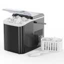 NEWBULIG Ice Makers Countertop with Handle, Portable Ice Machine, 9 Bullet Ice Cubes in 6 Mins, 26lbs in 24Hrs, Auto-Cleaning, with Basket and Scoop, for Home, Kitchen, RV, Camping,Black