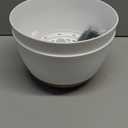 Set of 2 10 Inch Self Watering Hanging Planters for Indoor Outdoor Plants, Color Blocking Hanging Baskets Flower Pots with Drainage Hole & Removable Water-Storage Tray (White)