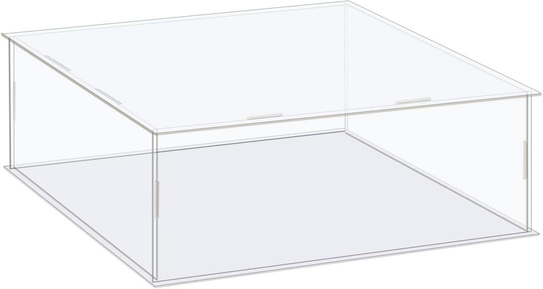 MECCANIXITY Acrylic Display Case Box Clear Dustproof Protection Showcase 10x10x4.3 Inch for Collectibles Display