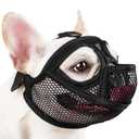 Mayerzon French Bulldog Muzzle, Full Pant Mesh Short Snout Muzzle for Flat-Faced Dogs Shih Tzu Pug English Bulldog for Grooming Vet Visit, Allows to Drink, Prevent Biting Eating, Size Small