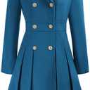 GRACE KARIN 2024 Women's Fashion Trench Coat Notch Lapel Double Breasted Thick A Line Pea Coats Jacket with Pockets(S-2XL) (Medium)