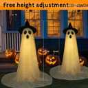 Halloween Decorations Indoor Outdoor, 2 Packs Light Up Spooky Ghost Halloween Decor Crafts Kit Indoor Cute Party Ghosts Decorations for Yard, Home, Room, Fireplace, Gardens