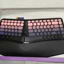 Ergonomic Wireless Keyboard and Mouse, Mechanical Gaming Set with Wrist Rest & OTG & Brush Ideal for Windows PC, Home, Office and College Black Pink