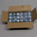 36 Pieces Christmas Mini Balls Ornaments Shatterproof Glitter Balls Xmas Tree Miniature Hanging Decorations for Christmas Tree Decoration (Lake Blue)