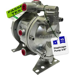 COSMOSTAR D0902 3/8" Double Air Diaphragm Pump, Aluminum Body, Teflon Ball, seat and Diaphragm, Pump Muffler, Pump, Chemical Pump, Waste Oil Pump, Pneumatic Oil Pump, Diaphragm Pumps