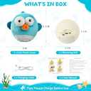 VOXGET Interactive Dog Toy Ball, Rechargeable Jumping Plush Toy with Motion Activation for Small Large Dogs, Squeaky Moving Bouncing Ball for Pets Keep Busy Reduce Boredom, No Loud Music (Puffer) (Blue)