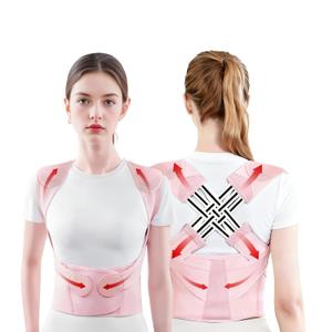 Back Brace Posture Corrector for Women, Pink, Sizs XL, Adjustable Back Straightener for Neck Shoulder Support, Scoliosis and Hunchback Relief