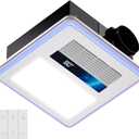 4 in 1 Bathroom Exhaust Fan with Light and Heater, 1800W Heating Power, 40W Quiet Vent Fan - 190 CFM & 1.0 Sone Bath Fan with Light, 1500lm LED Light, Easy to Install, Remote Control, UL Listed