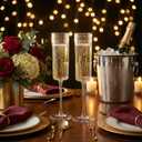 36PCS Plastic Champagne Flutes Ribbed for Weddings & Parties, 6 Ounces