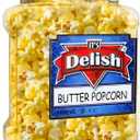It's Delish Gourmet Butter Popcorn, 6 Oz Reusable Jumbo Container Jar | Vegan Butter Flavored Popcorn | Air Popped Pop Corn Healthy Snacks | Gluten Free, Non-Dairy, Vegan, Kosher, Yellow, White (16 Ounce (Pack of 1)), Best By:17/JUN/27