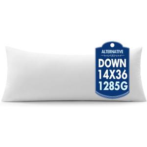 MIULEE 14x36 Synthetic Down Alternative Pillow Insert Decorative Throw Pillow 14 x 36 Inch Body Bed Sleeping Ultra Soft Fluffy Form for Sofa Couch Bed
