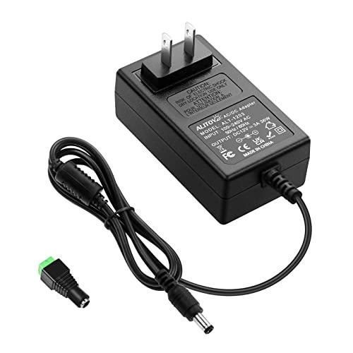 ALITOVE 12V DC Power Supply 3A 36W Universal AC Adapter 100-240V 50-60hz to 12 Volt Power Adapter Cord 3Amp 2.5A 2A 5.5mm x 2.5mm 2.1mm for LED Strip Light CCTV Security Camera PC Monitor and More