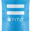 FITLY Soft Flask - Shrink As You Drink Soft Water Bottle for Hydration Pack - Folding Water Bottle Ideal for Running, Hiking, Cycling, Climbing & Rigorous Activity (13.5 Ounces, Blue)
