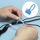 MECCANIXITY 250pcs Marker Cable Zip Ties, 8 Inch Self-Locking Nylon Labels Zip Tie Wraps, Wire Tags Ties Straps for Indoor and Outdoor, 1/8",Blue