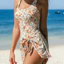 Girls One Piece Swimdress Floral Skirt Bathing 9-10Y