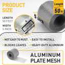 Aluminum Gutter Guard 5 Inch x 50 Feet Roll, Aluminum Leaf Filter Gutter Protection, Leaf Guard Protects from Branches, Leaves, Debris, Easy Install, Does Not Rust