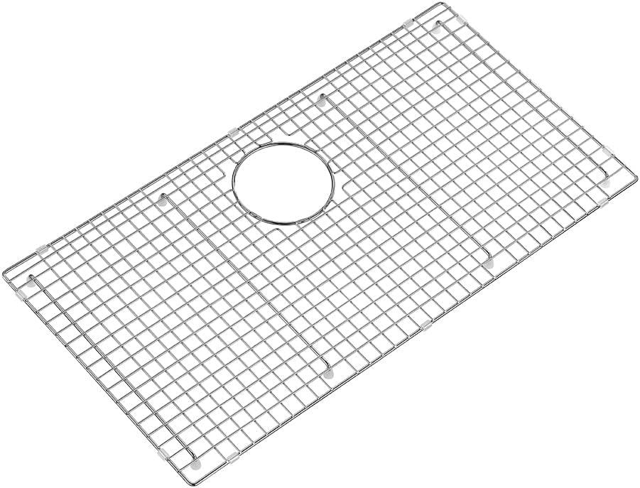 29.5 in. x 15.5 in. Rear Drain Kitchen Sink Bottom Grid with Supersoft Silicone Feet in 304 Grade Stainless Steel