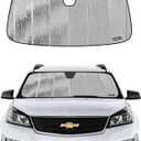 Pigenius Windshield Sunshade for Chevy Traverse 2013-2017 GMC Acadia 2013-2017, Reversible Silver/Black
