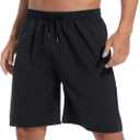 5 Pack Mens Athletic Gym Workout Shorts Quick Dry Basketball Running Lightweight Shorts with Pockets (Large, 3 Black 1 Blue 1 Gray)