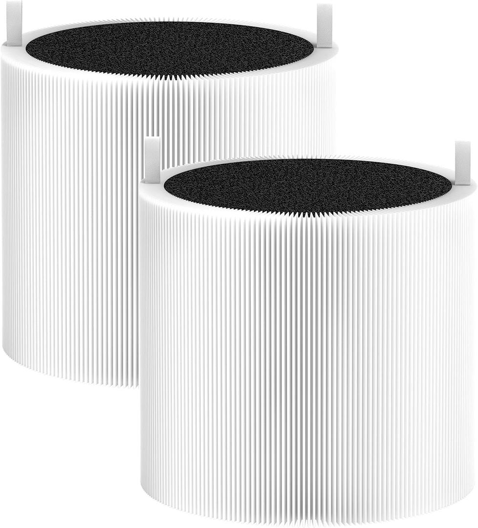 2 Pack 411i Max & 411a Max Replacement Filter Compatible with Blue Pure 411i Max & 411a Max Air Purifiers, Ture HEPA & Activated Carbon Filter, White