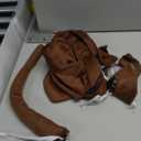 DysanVica Dog Long Ears Headband - 5PCS Dog Ears Headband Bowtie Nose Tail Puppy Paw Gloves for Adult Women Man Halloween Costume Floppy Animal Cosplay Party Accessories Set (Brown)