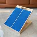 Adjustable Foot Incline Wooden Slant Board for Calf Stretching,440lb Capacity, Balance Velour Stretcher Ankle Stretch Knee Leg Boards Squats Wedge Exercise Pilates Fitness Portable Equipment(Blue)