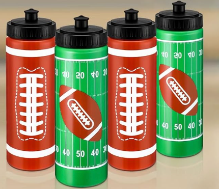 4 Pack Water Bottle Bulk 4 oz Sports Ball Cup Accessories Reusable Sports Squeeze Water Bottle for Party Favor Players Lovers Team Gifts Gym for Most Bike Cage