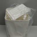 Trash Aid 1 Pack Bathroom Trash Can with Lid, 2.6 Gallon / 10 Liter Small Garbage Can with Press Top Lid, Plastic Wastebasket with Pop-up Lids for Toilet, Office, Bedroom, Living Room, White