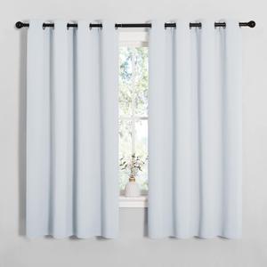 NICETOWN Blackout Curtain Panels for Bedroom, 2 Panels, W52 x L60-inch, Greyish White, Thermal Insulated Grommet Top Blackout Draperies and Drapes for Basement