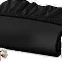 Royale Linens 100% Organic Cotton Fitted Sheet - Percale Weave - Super Soft Deep Pocket Bottom Sheets - Black Elastic Sheet Queen Size - Queen Fitted Sheets Only - (60"x80"+15", Black)