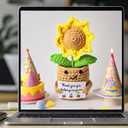 Appreciation Gifts for Teacher,Positive Emotional Handmade Crochet Support Sunflower,Thank You for Helping Me Grow,Teacher's Birthday Thank You Gift,Christmas,Graduation Presents