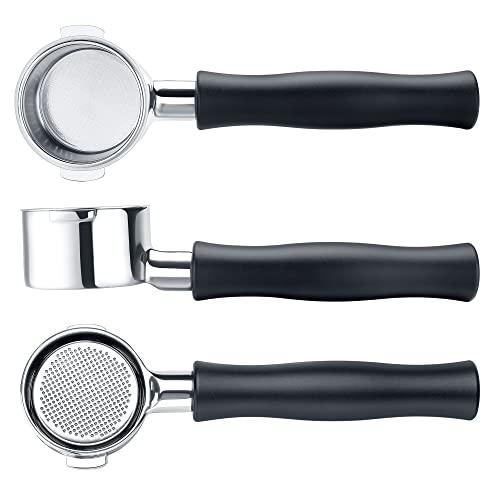 Normcore 51mm Naked Bottomless Portafilter 2 Ears Fits Delonghi ECP3420/EC155/BCO430/EC260 with Anodized Aluminum Handle (Basket Included) - Included Portafilter Filter Basket