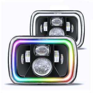 JHLion Upgraded NEW 1000% RGB 5x7 LED Headlights LED lights w/DRL Amber Turn Signal Hi/Low Sealed Beam Compatible with Jeep Cherokee XJ Wrangler YJ GMC Comanche MJ