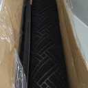 OLANLY Indoor Outdoor Mat, Sturdy Natural Rubber Floor Mat, Non Slip Low Profile Waterproof Doormat, and Stain Front Door Mats, Easy Clean Patio Entrance Mat, 36''x24'', Black