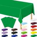 4 PCS Plastic Tablecloths for Rectangle Tables, 54 x 108 Inches Baptism Decorations, Waterproof and Leakproof Picnic Table Cover for Bachelorette Party, Colorful Tablecloth Adaptable to Every Table (Green)