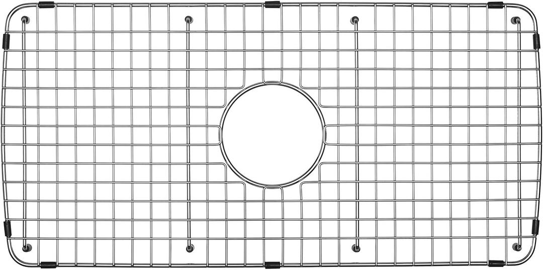 Serene Valley Sink Bottom Grid 27-1/2" x 13-1/2", Centered Drain with Corner Radius 1-1/2", Sink Grids Stainless Steel NDG2713C, Medium