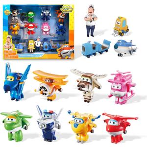 Super Wings - 5" Transforming Airport Airplane Toys Collection Playset Vehicle Action Figures | Plane to Bot | Fun Preschool Toy Plane for 3 4 5 Year Old Boys and Girls | Gifts for Birthday Kids