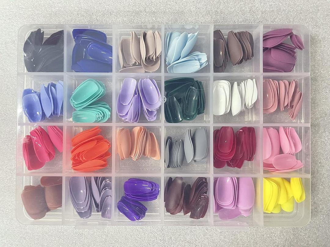 576Pcs Press on Nails Coffin Medium Short Acrylic Matte Fake Nails Tips for Women, 24 Colors Professional False Nails Salon Nail Supplies (Medium Coffin Nails Matte)